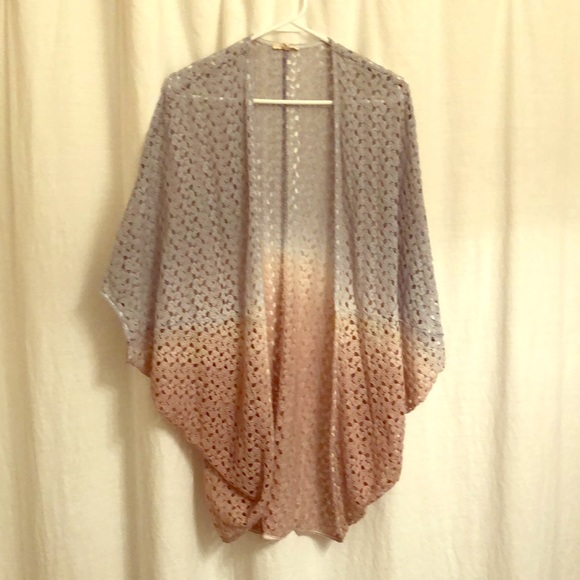 easel Sweaters - Ombré Periwinkle and Mauve Cardigan